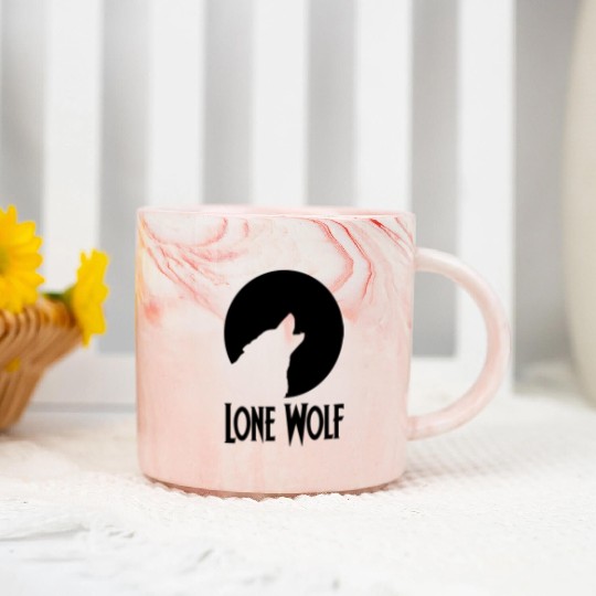 Lone Wolf Marble Mugs