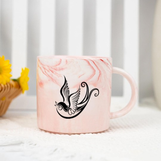 Tattoo swallow, spring time. Marble Mugs