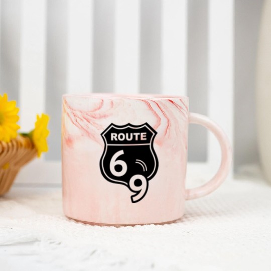 Route 66 Hell Highway 69 Marble Mugs