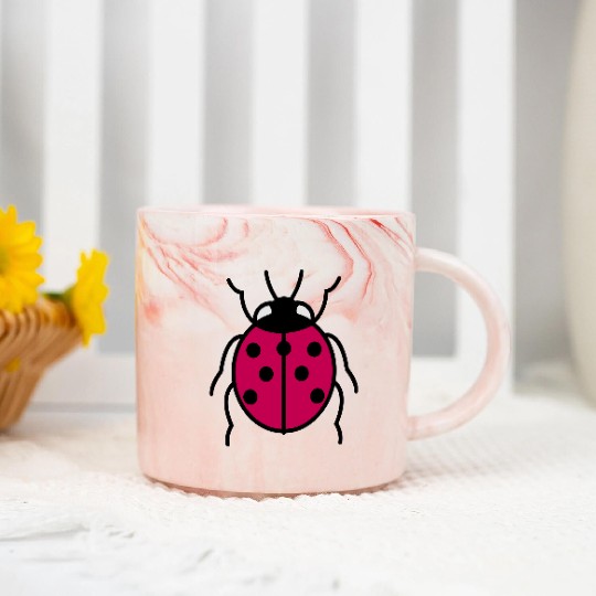 Ladybug Marble Mugs