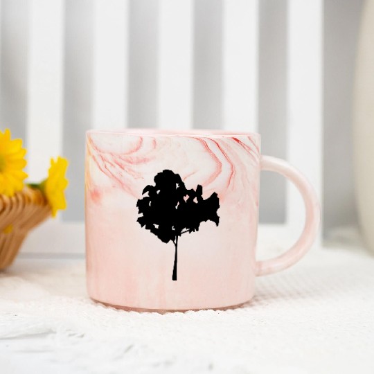 tree silhouette Marble Mugs