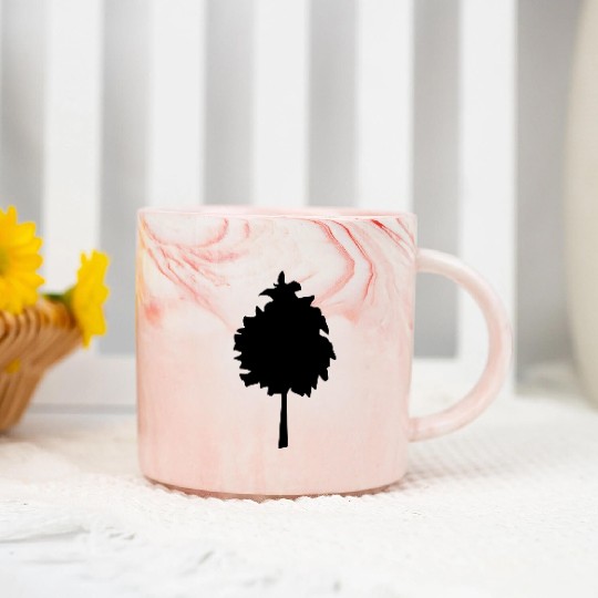 tree silhouette Marble Mugs