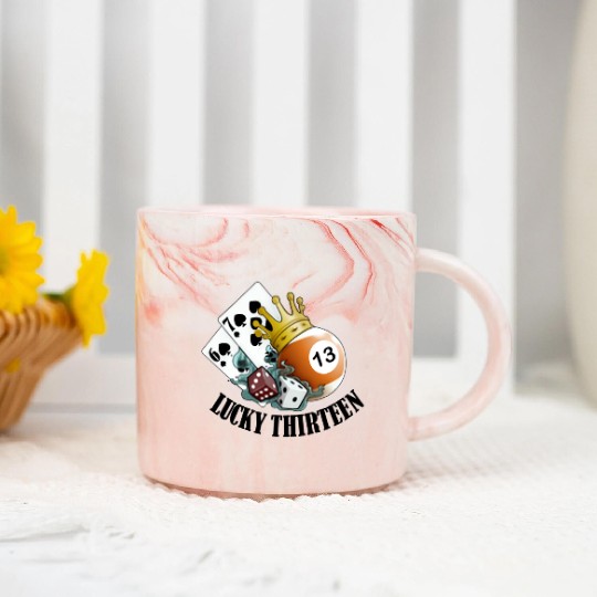 Lucky Thirteen Marble Mugs