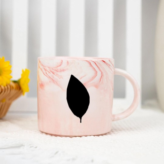 apple tree leaf silhouette Marble Mugs