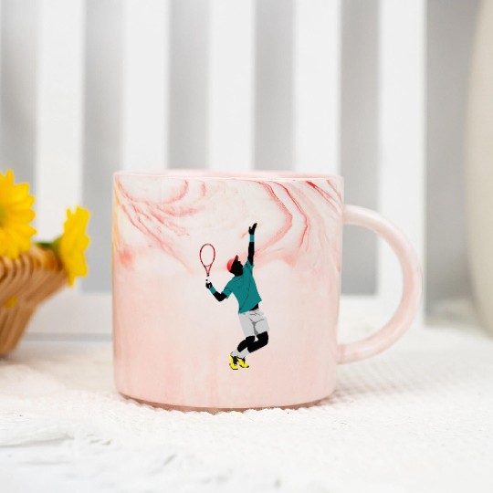 tennis player Marble Mugs