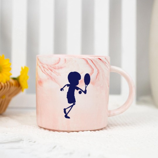 tennis player Marble Mugs