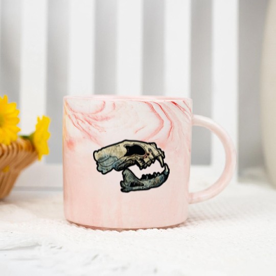 cat skull Marble Mugs