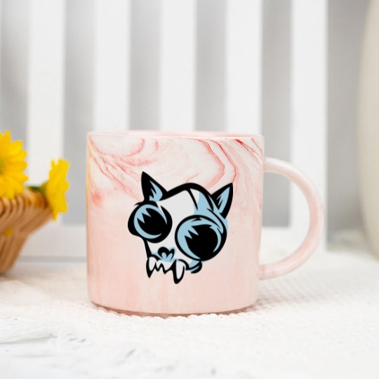 cat skull Marble Mugs