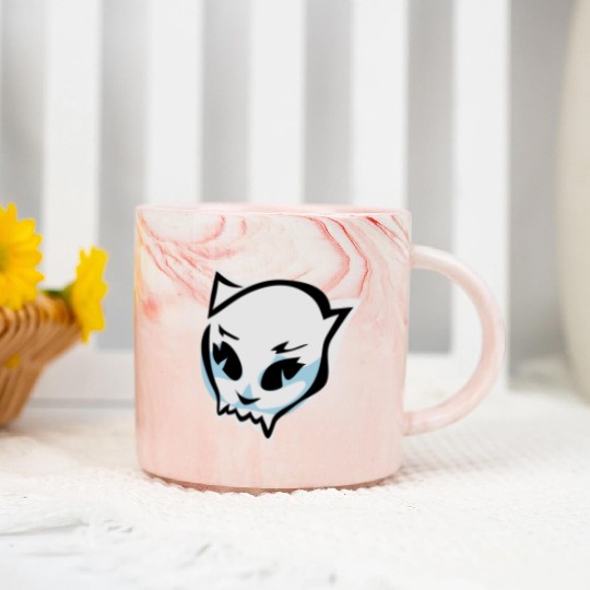 cat skull Marble Mugs