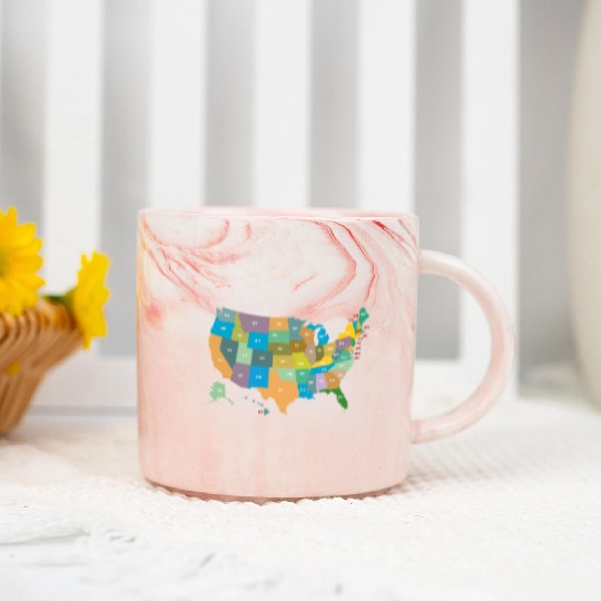 US States Marble Mugs