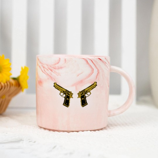 Golden Gun - Pistol Weapon Fire Ammo Marble Mugs