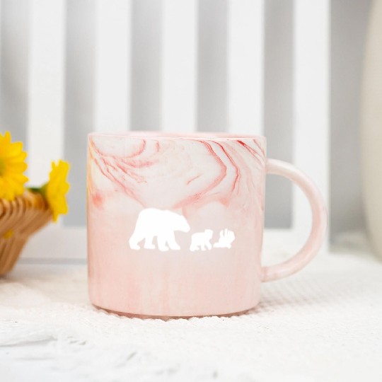 POLAR BEAR AND CUBS Marble Mugs