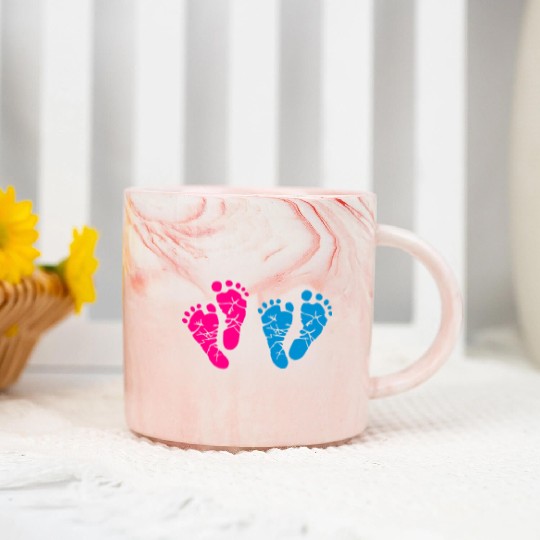 Twin Baby Feet - Pregnancy - Maternity - Mom to be Marble Mugs