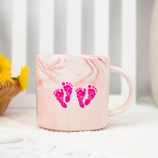 Twin Baby Feet - Pregnancy - Maternity - Mom to be Marble Mugs
