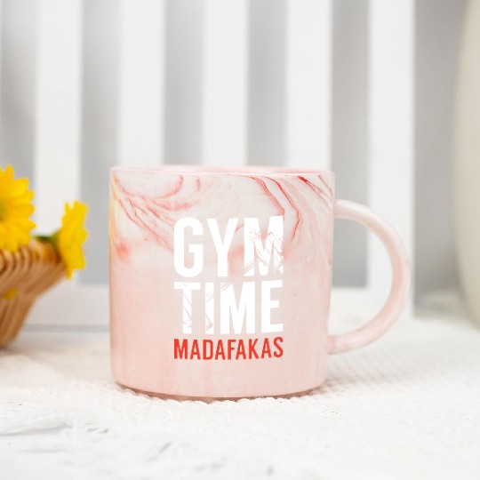 Gym Time Madafakas Marble Mugs