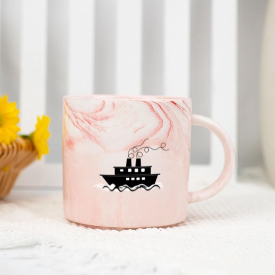 ship boat canoe sailboat submarine yacht anchor136 Marble Mugs