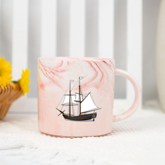 ship boat canoe sailboat submarine yacht anchor405 Marble Mugs