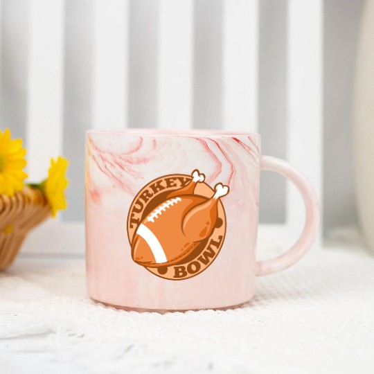 Turkey Bowl American Football Thanksgiving Marble Mugs