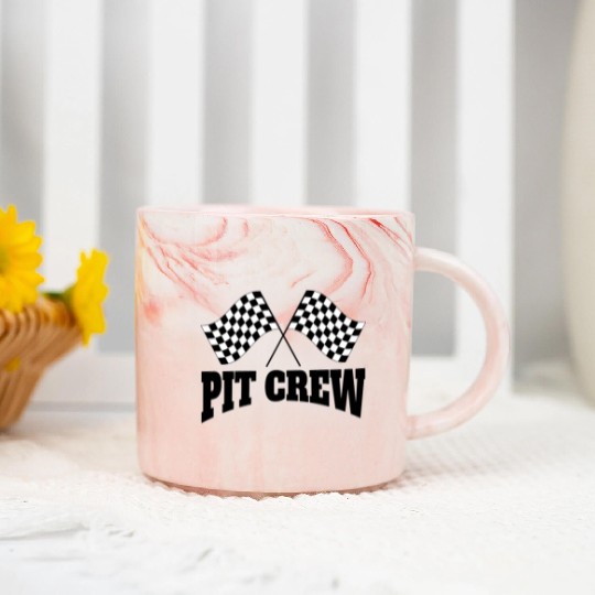 Pit Crew Racing Team Sports Racers Track Pit Stops Marble Mugs