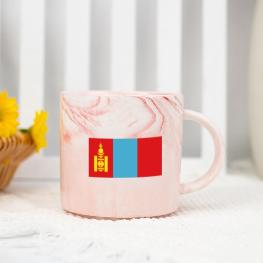 flag mongolia Marble Mugs