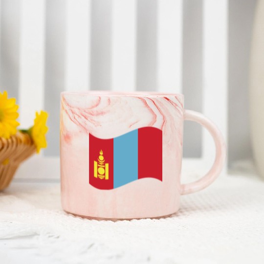 flag mongolia Marble Mugs