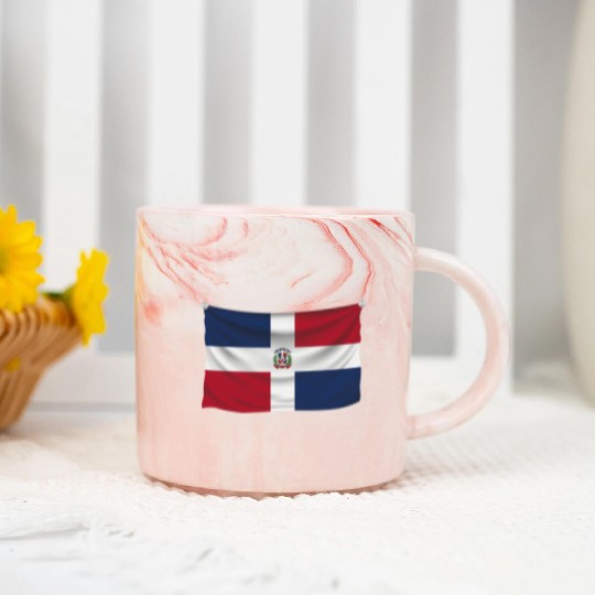 flag dominican republic Marble Mugs