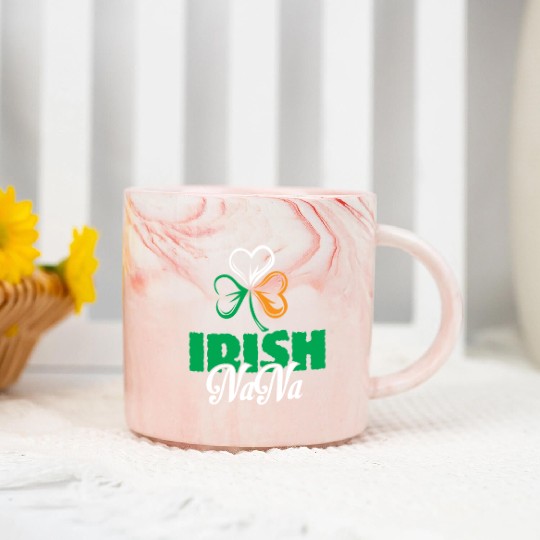 Irish Nana Shamrock Clover - Cute Irish Marble Mugs