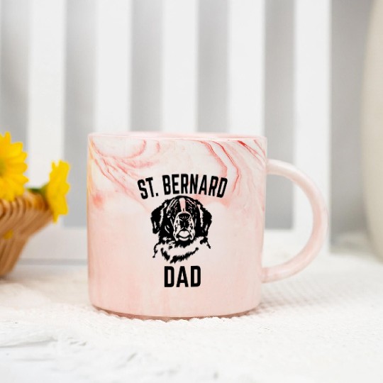 Saint Bernard Dad Marble Mugs
