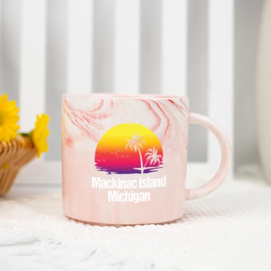 Summer Vacation Mackinac Island Marble Mugs