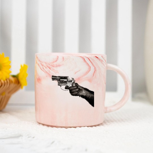Monkey With Gun Marble Mugs