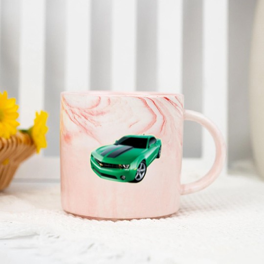 GREEN CHEVY CAMARO Marble Mugs
