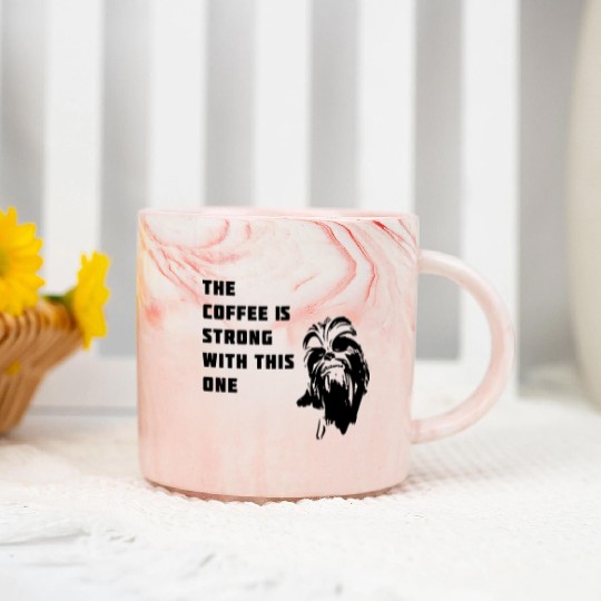 coffee chewbacca strong dark side beart Movie lol Marble Mugs