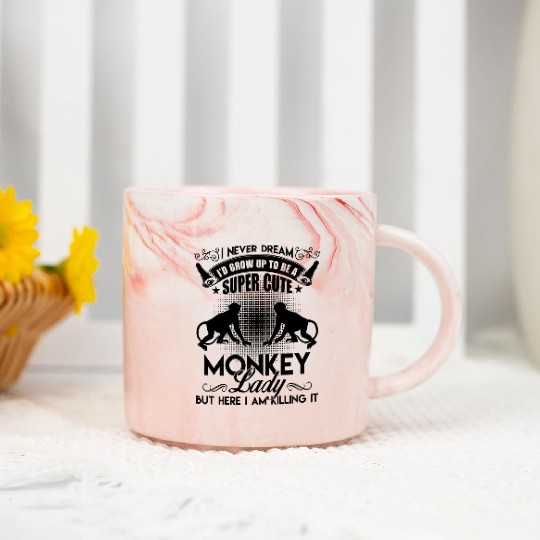 Monkey Marble Mugs - Super Cute Monkey Lady Marble Mugs