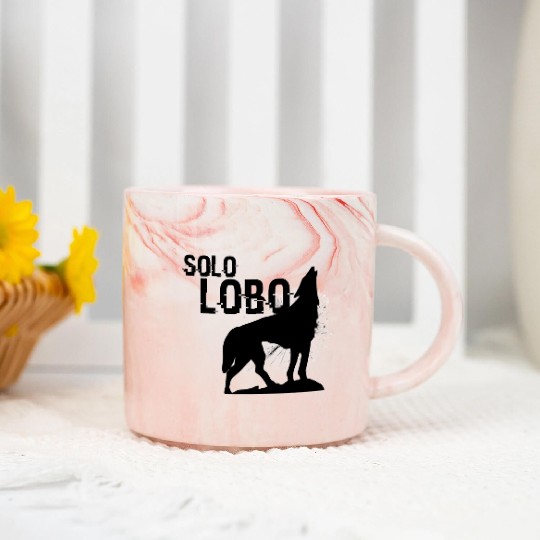 Solo Lobo - Lone wolf spanish Marble Mugs