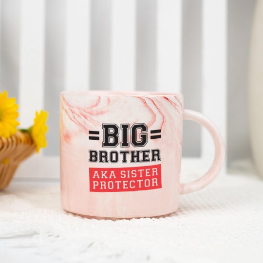 Gift For Big Brother Aka Little Sister Protector T Marble Mugs