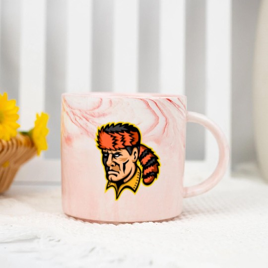 Davy Crockett Mascot Marble Mugs
