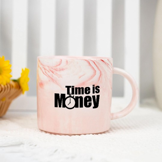 Time Is Money Marble Mugs