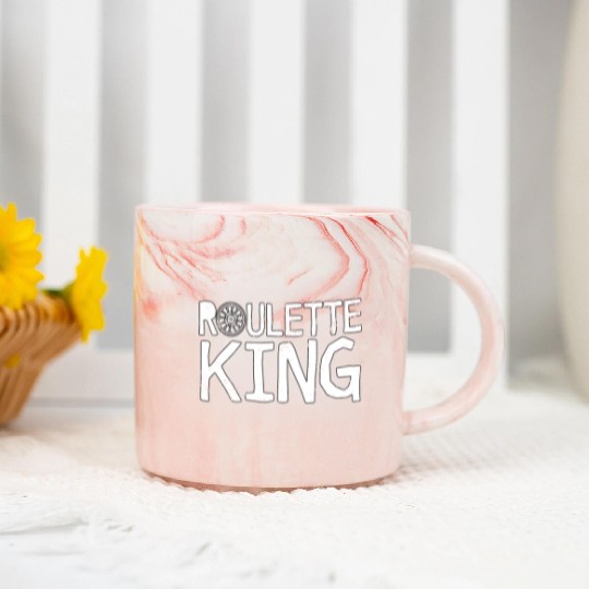Funny Gambling Roulette King Marble Mugs