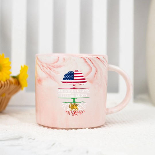 American Grown with Persian Roots Persia Design Marble Mugs
