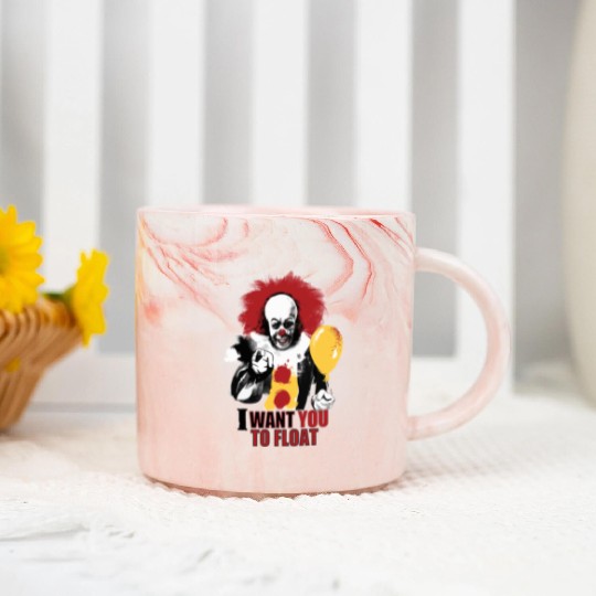 Creepy Pennywise LIGHT Version Art Character Marble Mugs