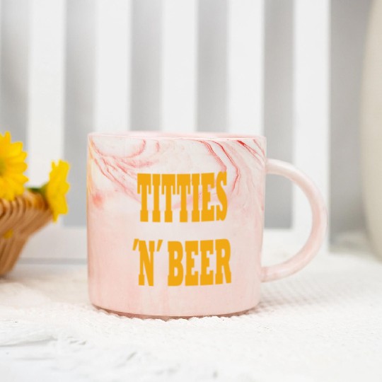 TITTIES N BEER Marble Mugs