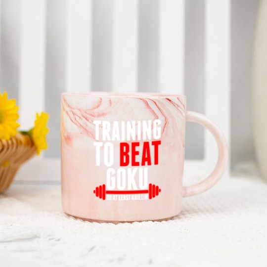 Training To Beat Goku Marble Mugs