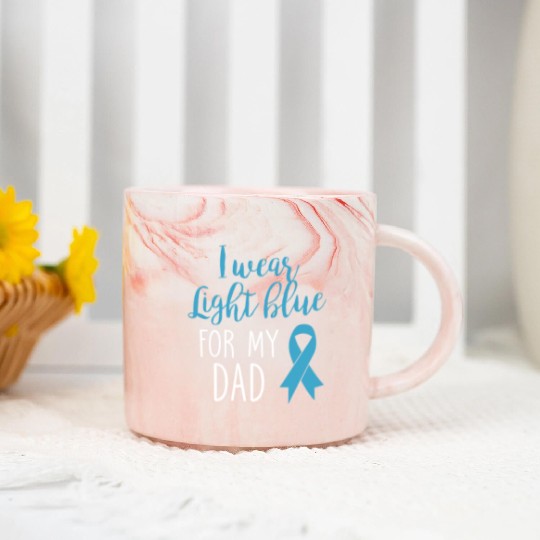 I Wear Light Blue For Dad Marble Mugs Prostate Cancer