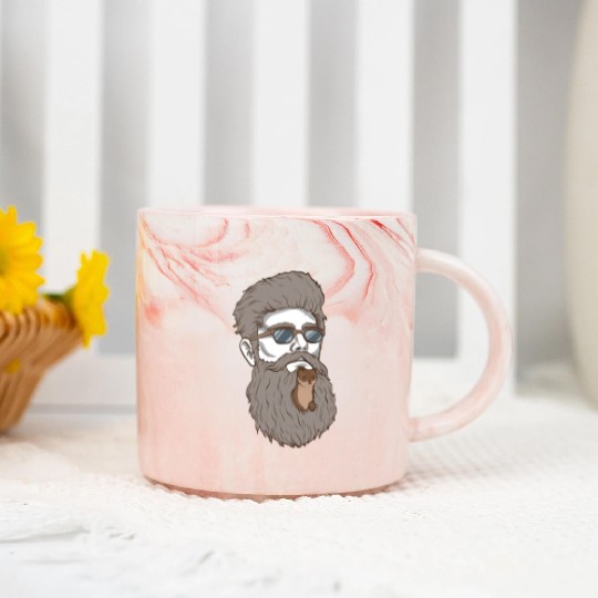 Beard Weasel Funny Beard Design Marble Mugs