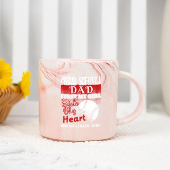 Softball - softball dad s - proud softball dad Marble Mugs