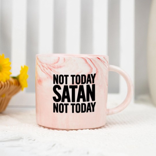 Not Today Satan Marble Mugs