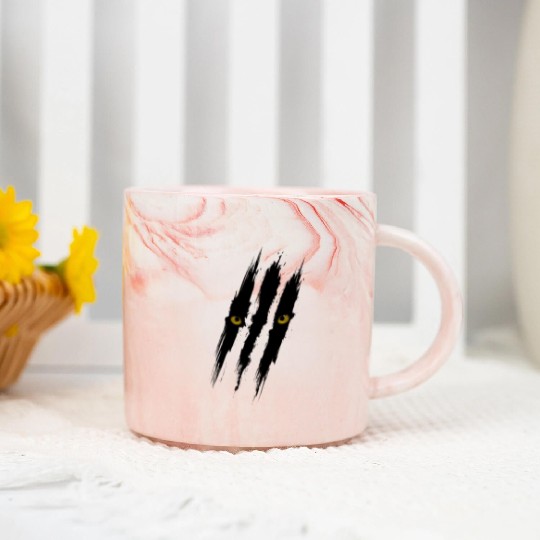 Black Panther Scratch Marble Mugs