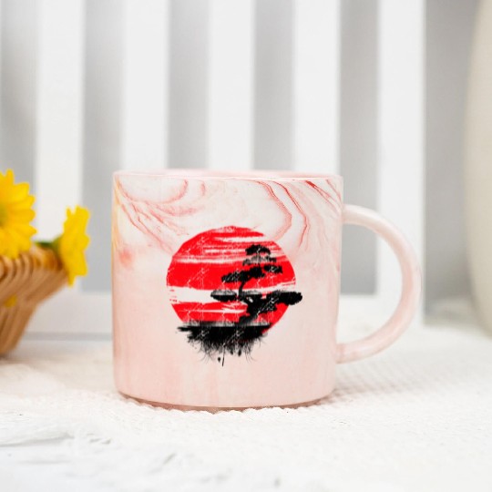 Japanese Bonsai Tree Marble Mugs Graphic Bonsai Lover