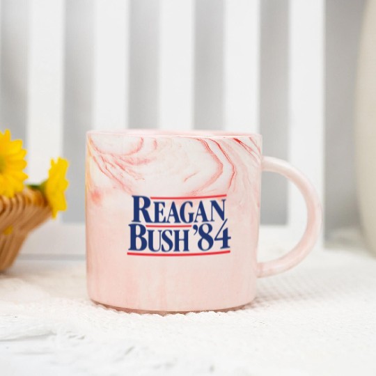 Reagan Bush '84 Marble Mugs