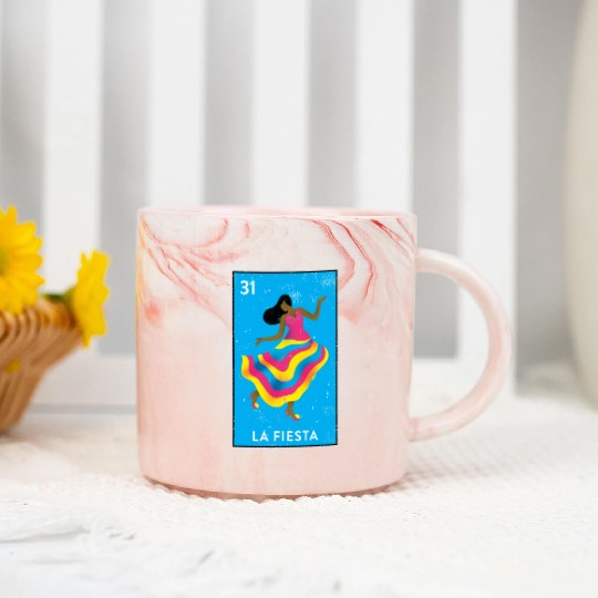 La Fiesta Mexican Loteria Bingo Card Marble Mugs